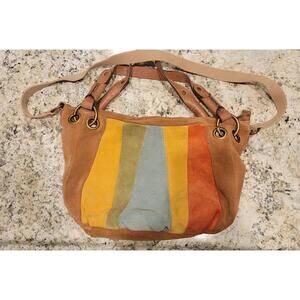 Ninewest Vintage America Collection Trendy  Multicolor Suede Hobo Bag